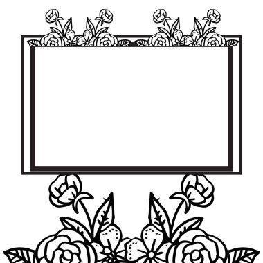 Çiçek ve yaprakları ile Çiçek çerçeve, tasarım davetiye kartı. Vektör