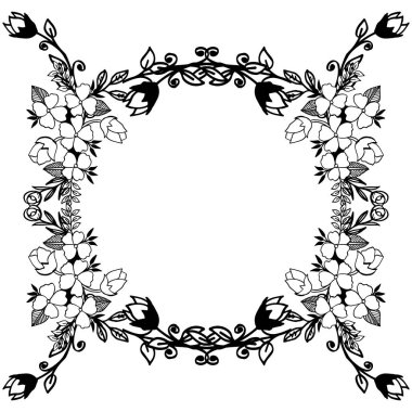 Vektör illüstrasyon kart dekoratif ile yaprak çiçek çerçeveleri çeşitli kalabalık