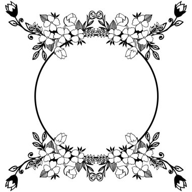 Vektör illüstrasyon kart dekoratif ile yaprak çiçek çerçeveleri çeşitli kalabalık