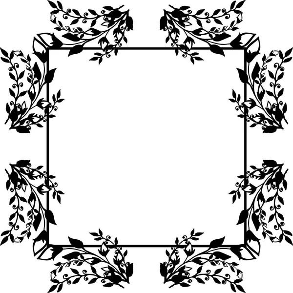 Dekorační květinový rám, izolovaný na bílém pozadí. Vektorové — Stockový vektor