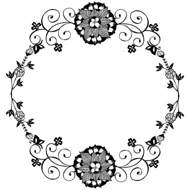 Dekoratif çiçek çerçevesi ile şablon kartı. Vektör