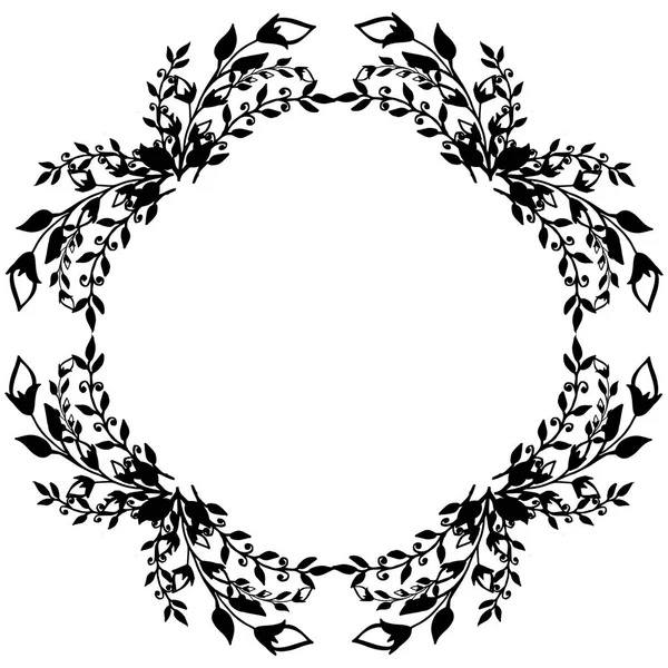 Fondo blanco, marco de flores de hoja ornamentada. Vector — Archivo Imágenes Vectoriales