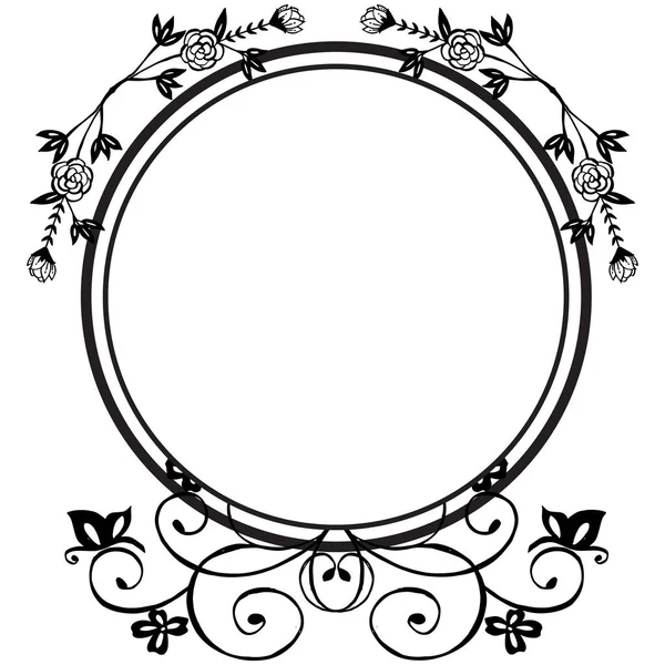 Mooie zwarte lijn Art frame, textuur Floral. Vector — Stockvector