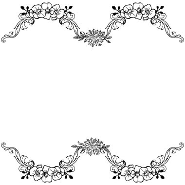 Çiçek çerçeve, beyaz arka plan için tasarım elemanı. Vektör