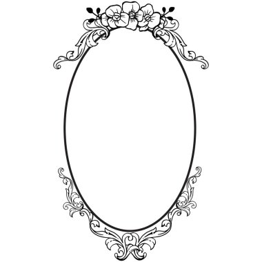 Çiçek çerçeve, beyaz arka plan için tasarım elemanı. Vektör