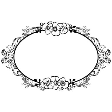 Çiçek çerçeve çiçekleri için kart, beyaz zemin üzerinde izole. Vektör