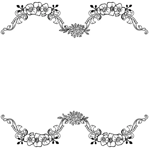 Design element for floral frame, white background. Vector — Stock Vector