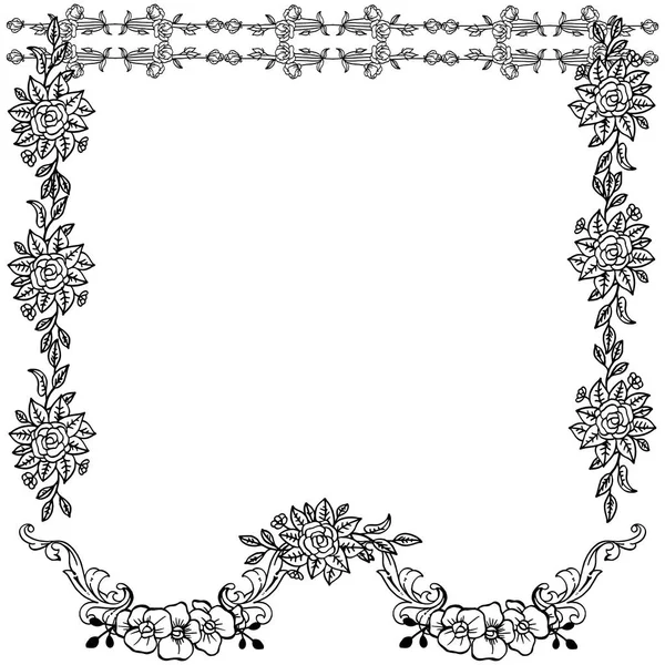 Карточка для цветения цветочных рамок, выделенных на белом фоне. Вектор — стоковый вектор