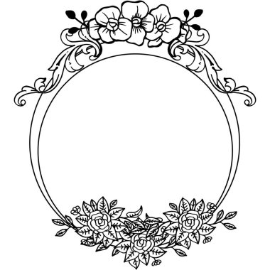 Çiçek çerçevesi deseni için poster. Vektör