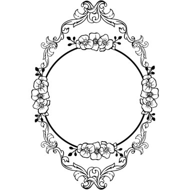 Yapraklar ve çiçek çerçevesi için kart tasarımı. Vektör