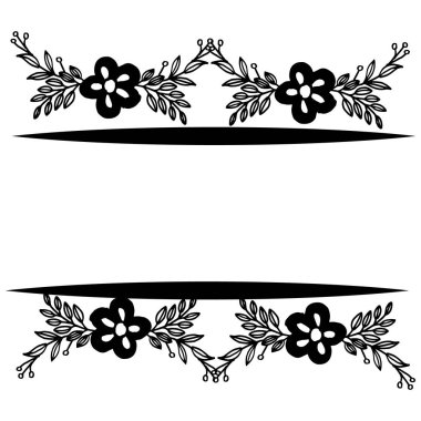 Süslü dekoratif çerçeve, çiçek kalabalık, kart desen. Vektör