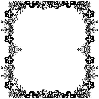 Sanat tarzı modern, çizim çiçek ve yaprakları, benzersiz çerçeve ile. Vektör