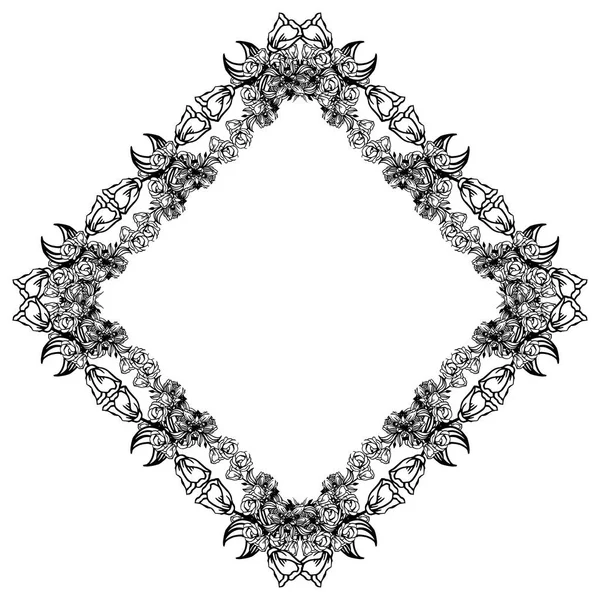 Dekorasyon kartı, güzel çiçek çerçeve, sınır benzersiz. Vektör
