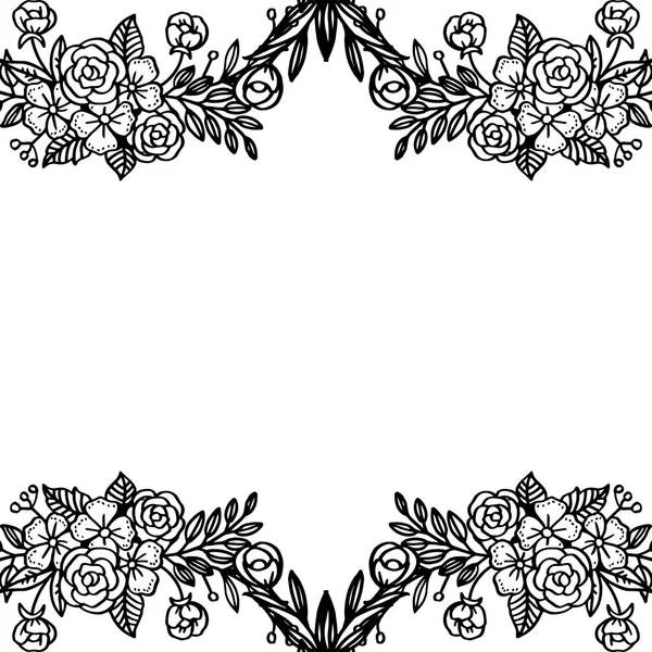 Sanat tarzı modern, çizim çiçek ve yaprakları, benzersiz çerçeve ile. Vektör