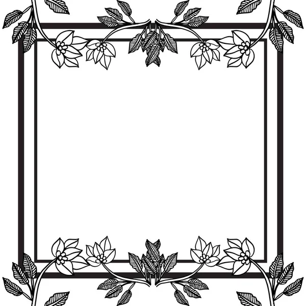 Elegante carta variada, hermosa flor y hoja. Vector — Vector de stock