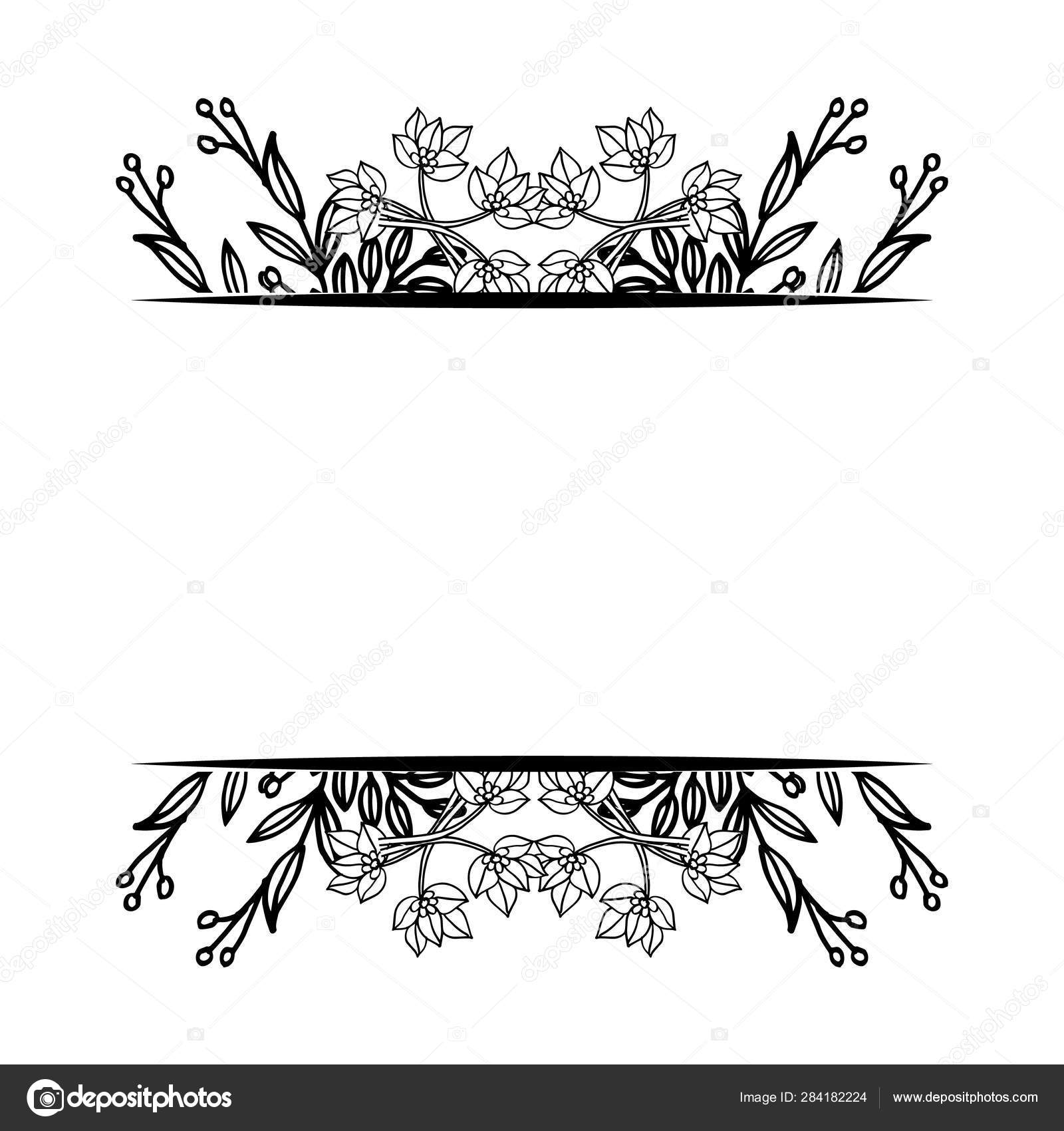 Beautiful floral border pattern frame, design various greeting