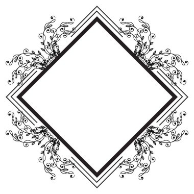 Siyah ve beyaz zarif yaprakları ve çiçekleri, çeşitli desen kartı. Vektör