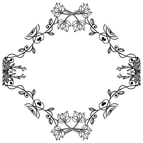 Diseño de plantilla de tarjeta de felicitación e invitación, elegante marco floral. Vector — Vector de stock