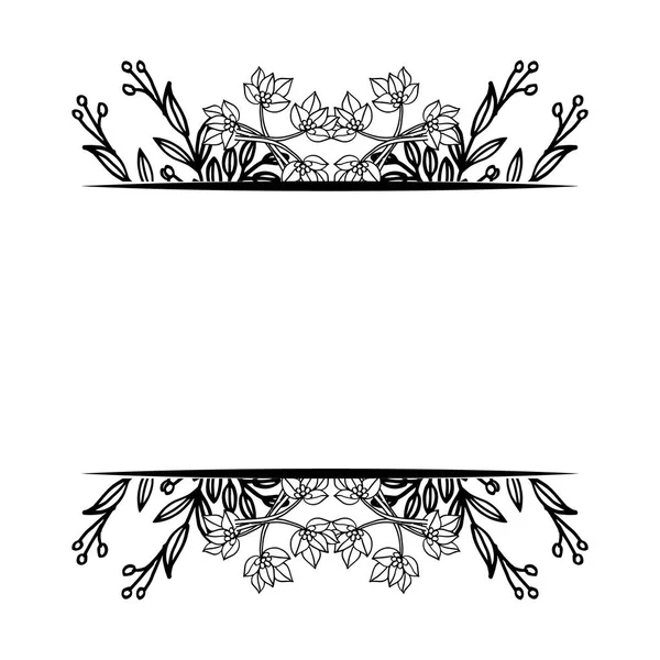 Ornate wallpaper of flower frame, for greeting card. Vector — Stock Vector