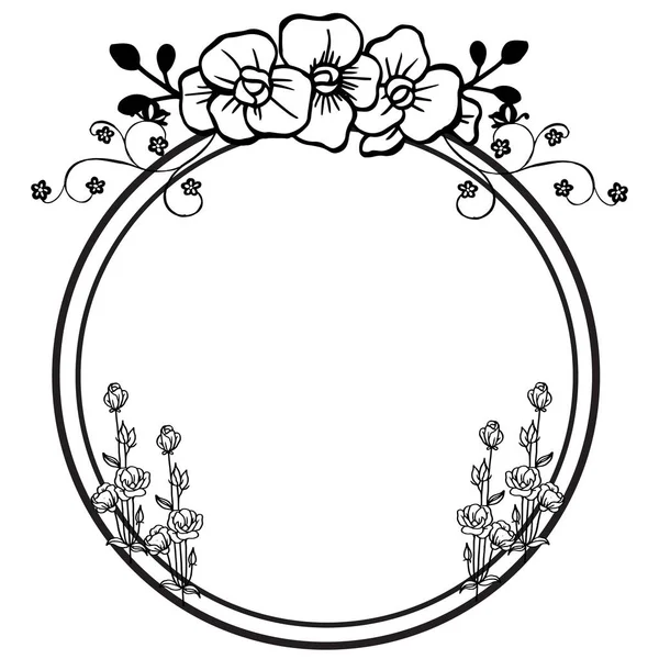 Stilblätter und Blumenrahmen, isoliert auf weißem Hintergrund. Vektor — Stockvektor