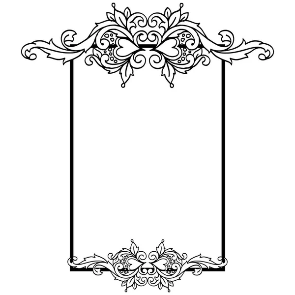 Patrón floral gráfico, tarjeta para fondo blanco. Vector — Vector de stock