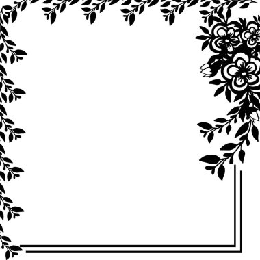 Çiçek çerçeveleri güzel çelenk şeklinde düzenlenmiştir. Vektör