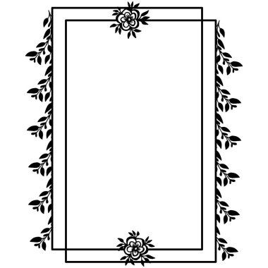 Desen süs çiçek çerçevesi için poster. Vektör