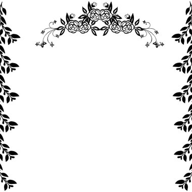 Çiçek çerçevesi için tasarım stili, metin için yer. Vektör
