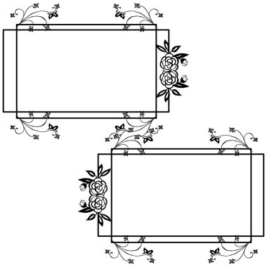 Tebrik kartı için Dekorasyon, çiçek çerçeve desen sanat. Vektör