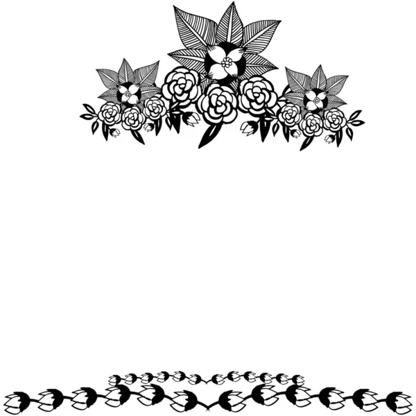 Floral style frame, flower decorative border. Vector — Stock Vector