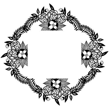 Çiçek çerçevesi için şablon tasarımı, beyaz arka plan üzerinde izole. Vektör