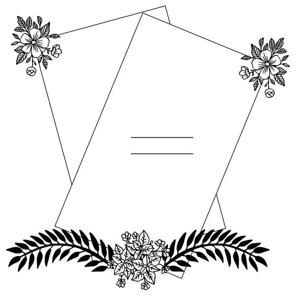 Malldesign för blomster ram, isolerad på vit bakgrund. Vektor — Stock vektor