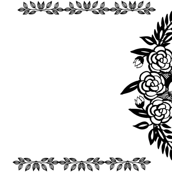 Modelo de design para moldura floral, isolado no fundo branco. Vetor — Vetor de Stock