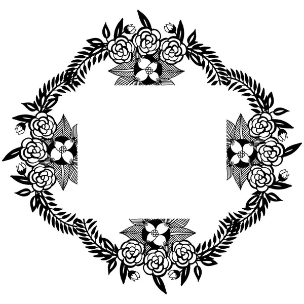흰색 배경에 격리 된 꽃 프레임용 템플릿 디자인입니다. 벡터 — 스톡 벡터
