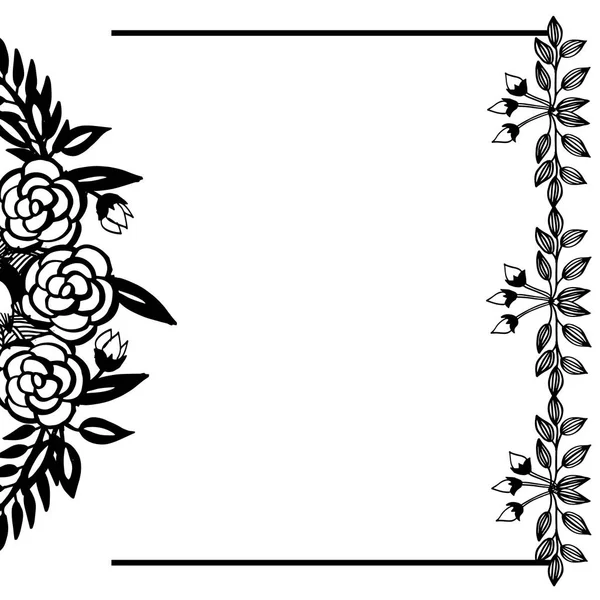 Διακοσμητικό πλαίσιο με φλοράλ, λευκό φόντο. Διάνυσμα — Διανυσματικό Αρχείο