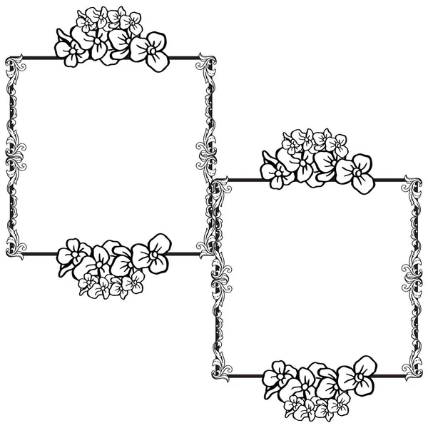 Afiş için dekorasyon çiçek çerçeve, metin için alan. Vektör — Stok Vektör