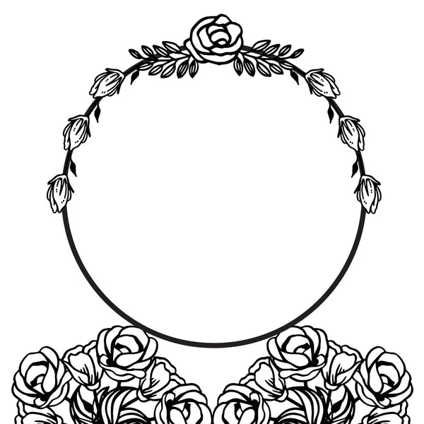 Tarjeta para marco de corona rosa en colores blanco y negro. Vector — Vector de stock