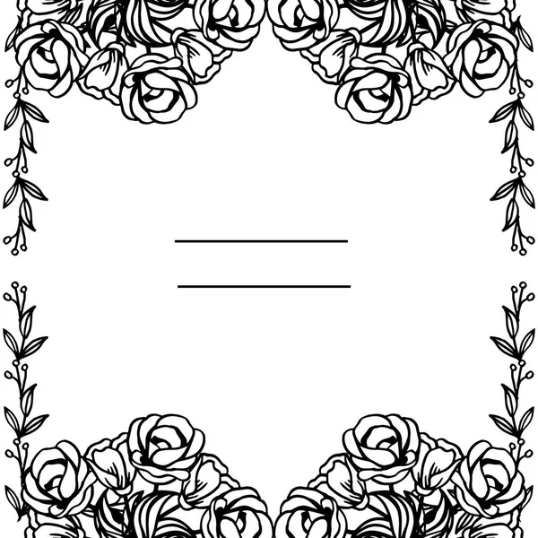 Dekoratív design minta Rózsa virág keretben. Vektor — Stock Vector