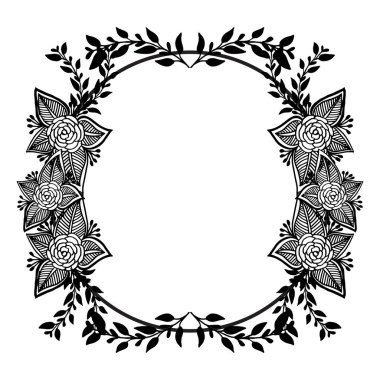 Yaprak dekorlu çiçek çerçevesi, tasarım duvar kağıdı tebrik kartı, davetiye kartı. Vektör