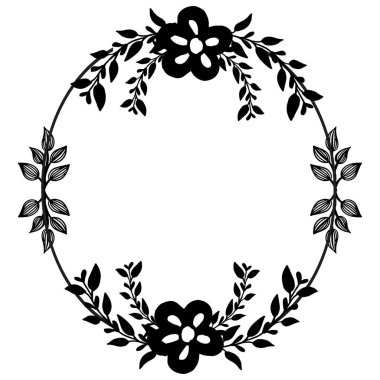 Yaprak dekorlu çiçek çerçevesi, tasarım duvar kağıdı tebrik kartı, davetiye kartı. Vektör