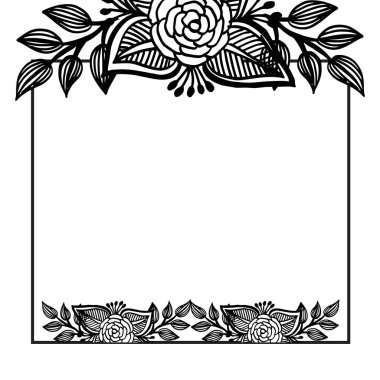 Kenarlıklar siyah renkte, çiçek li çerçevede, tebrik kartlarında. Vektör