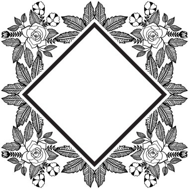 Çizim siluet çiçek ve yaprak, çeşitli kartlar süsleyin. Vektör