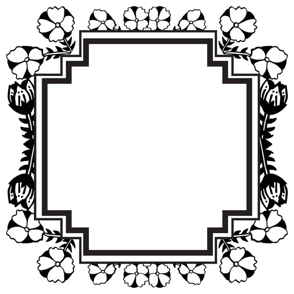 Moldura de flor de silhueta, decorativo de cartões de saudação. Vetor — Vetor de Stock