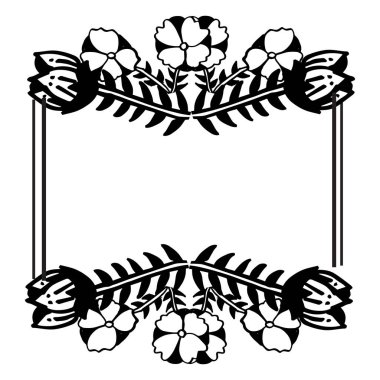 Çeşitli çiçek ve yaprak, tebrik kartları duvar kağıdı ile Stil çerçeve. Vektör