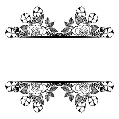 Doku zarif çiçek çerçeve, kart duvar kağıdı şekli. Vektör