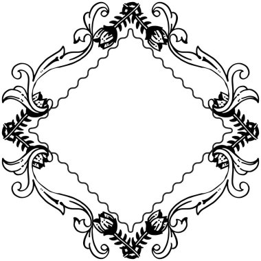 Doku zarif çiçek çerçeve, kart duvar kağıdı şekli. Vektör