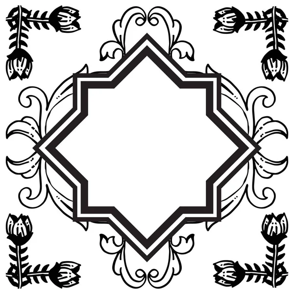 Sjabloon bloem frame, geïsoleerd op witte achtergrond, ornament kaarten. Vector — Stockvector