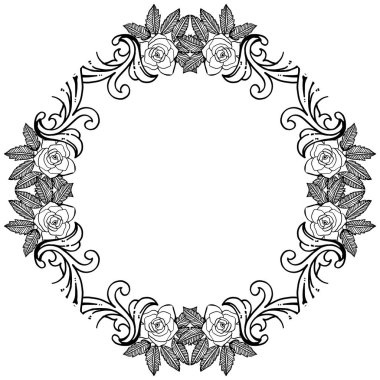 Benzersiz çiçek çerçeve, tebrik kartları, beyaz bir zemin üzerinde izole. Vektör