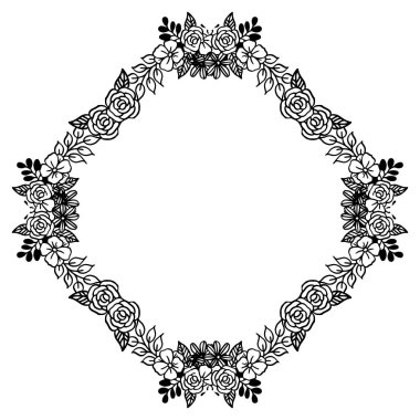 Süslü çiçek çerçeve, desen tasarımı benzersiz, güzel, tebrik kartları için. Vektör