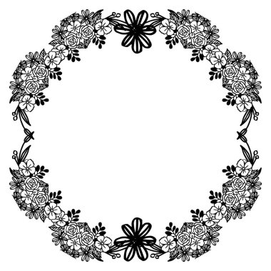 Güzel ve benzersiz çiçek çerçeve dekoratif için, beyaz arka plan üzerinde siyah sınırları ayarlayın. Vektör
